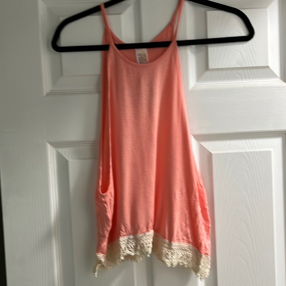 JCFits, inc tank top with lace at bottom